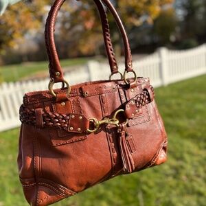 Vintage Coach Hamptons Satchel, Limited Edition in Whiskey Brown Style 9290